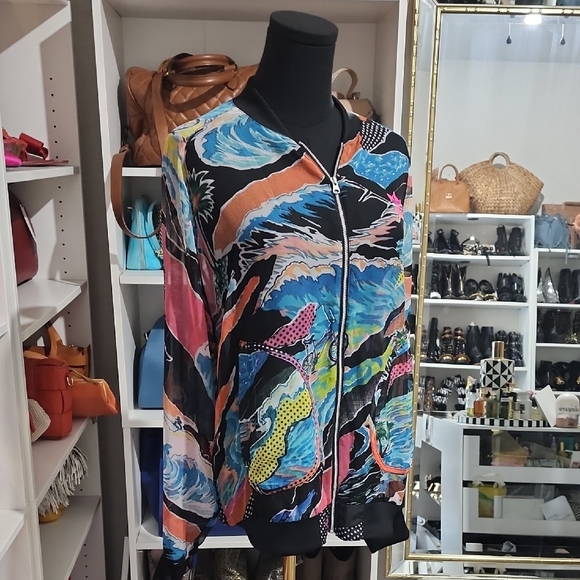 adidas Women's Artistic Multicolor Bomber Jacket - Picture 4 of 6